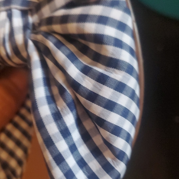 J. Crew Navy Gingham Slide Sandals 7.5 - Picture 4 of 4